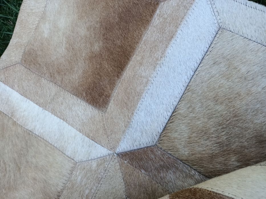 Duży dywan skóra bydlęca patchwork