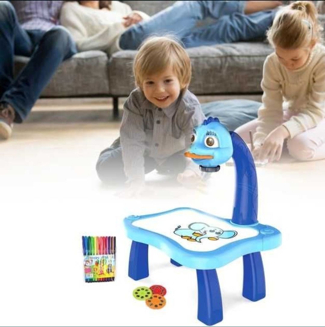 Детский стол-проєктор для рисования Rrojector Painting Голубий