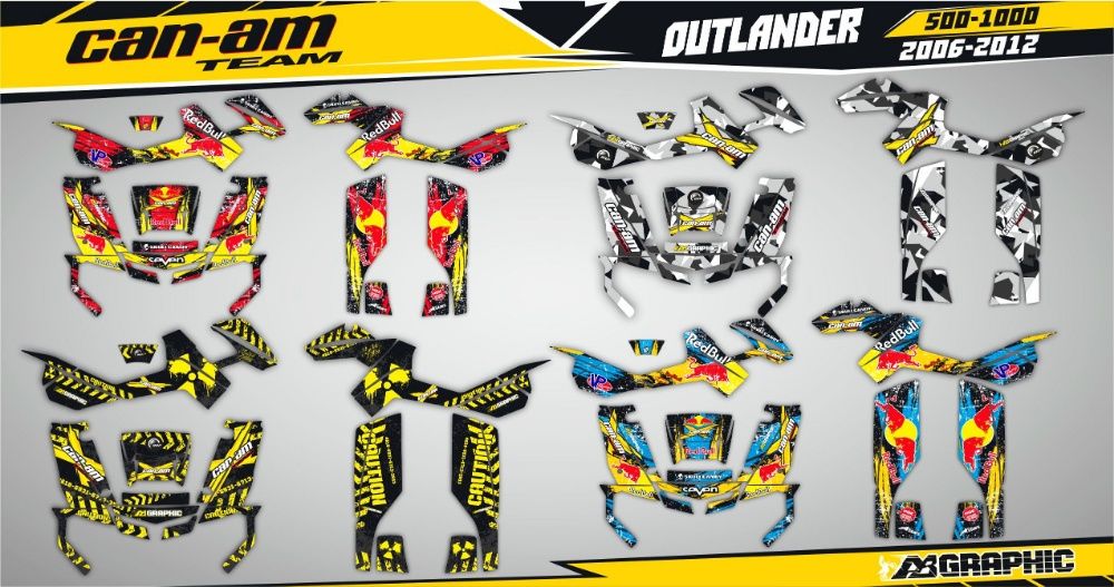 Наклейки ATV BRP Bombardier Can-Am DS Outlander Renegade Maverick x3