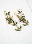 nowe kolczyki vintage retro kotwice pin up tattoo NB99