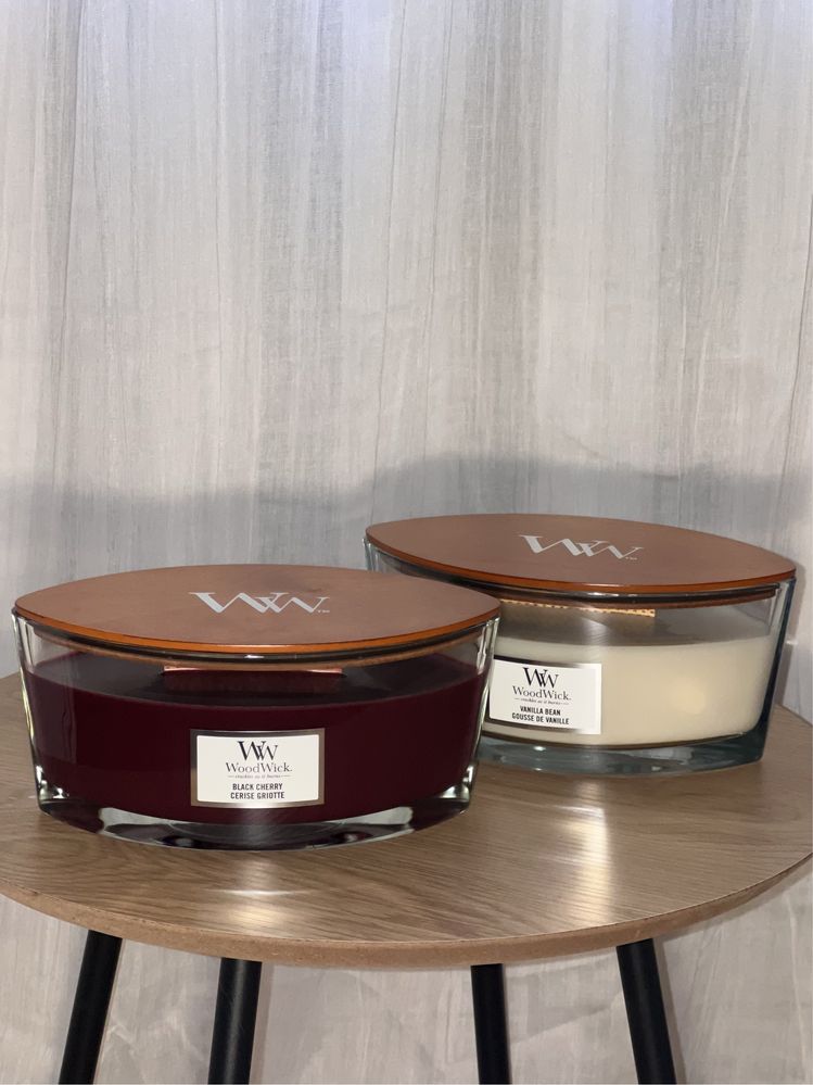 Свічка WoodWick Black Cherry, WoodWick Vanilla Bean