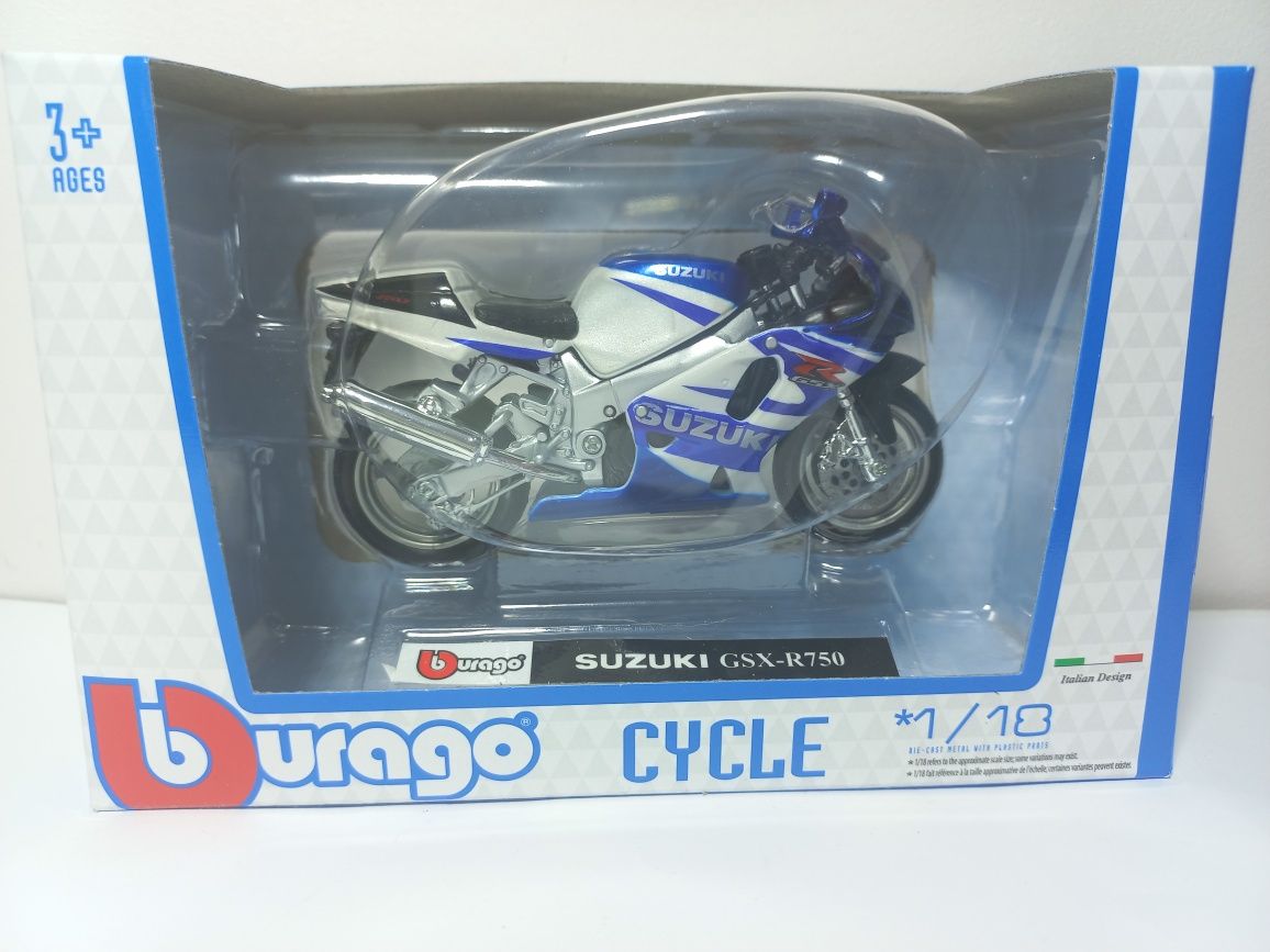 Bburago motor Suzuki GSX-R750,skala 1:18.