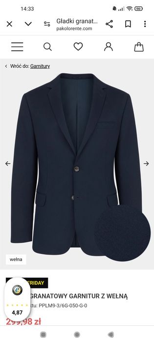 Oddam Promocja Garnitur ślubny pako lorente