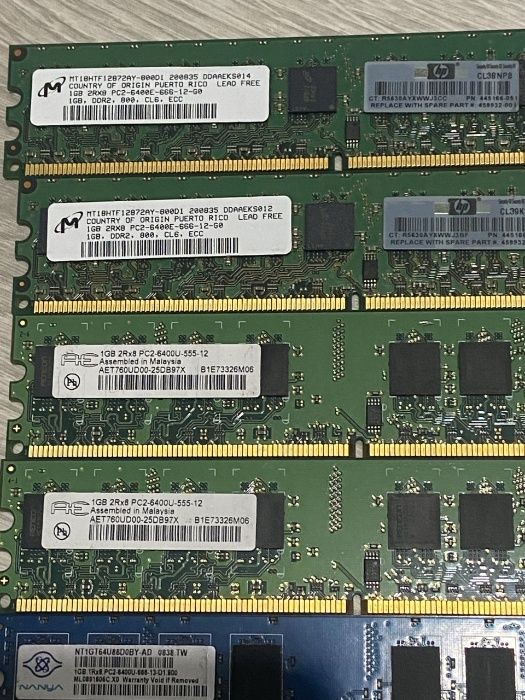 Память оперативная ОЗУ DRAM DDR, DDR2, SODIMM, DIMM