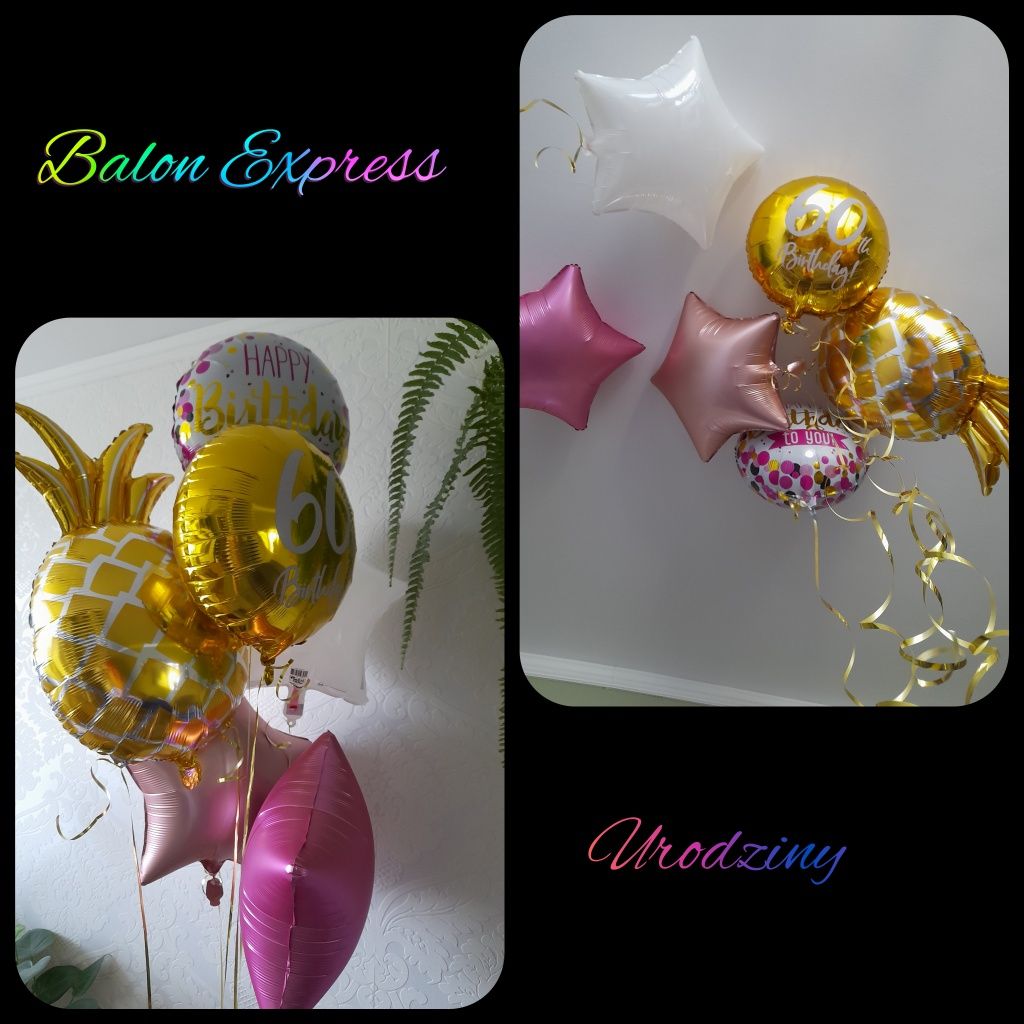 Balony z helem, balonowe dekoracje, pudła balonowe