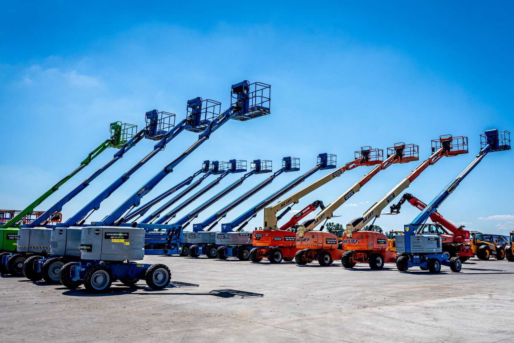 Wynajem podnośnika podnośników podestów wózków JLG Genie Manitou