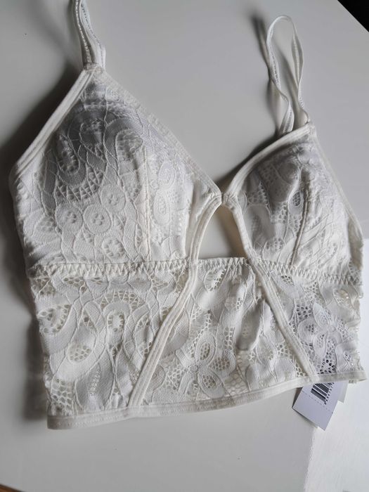 Crop Top Koronkowy Biustonosz S Nowy
