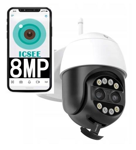 Kamera Zewnętrzna Obrotowa IP WIFI 8MP 8xZoom Dual