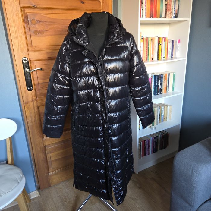 Amisu płaszcz długi pikowany czarny ciepły L 40