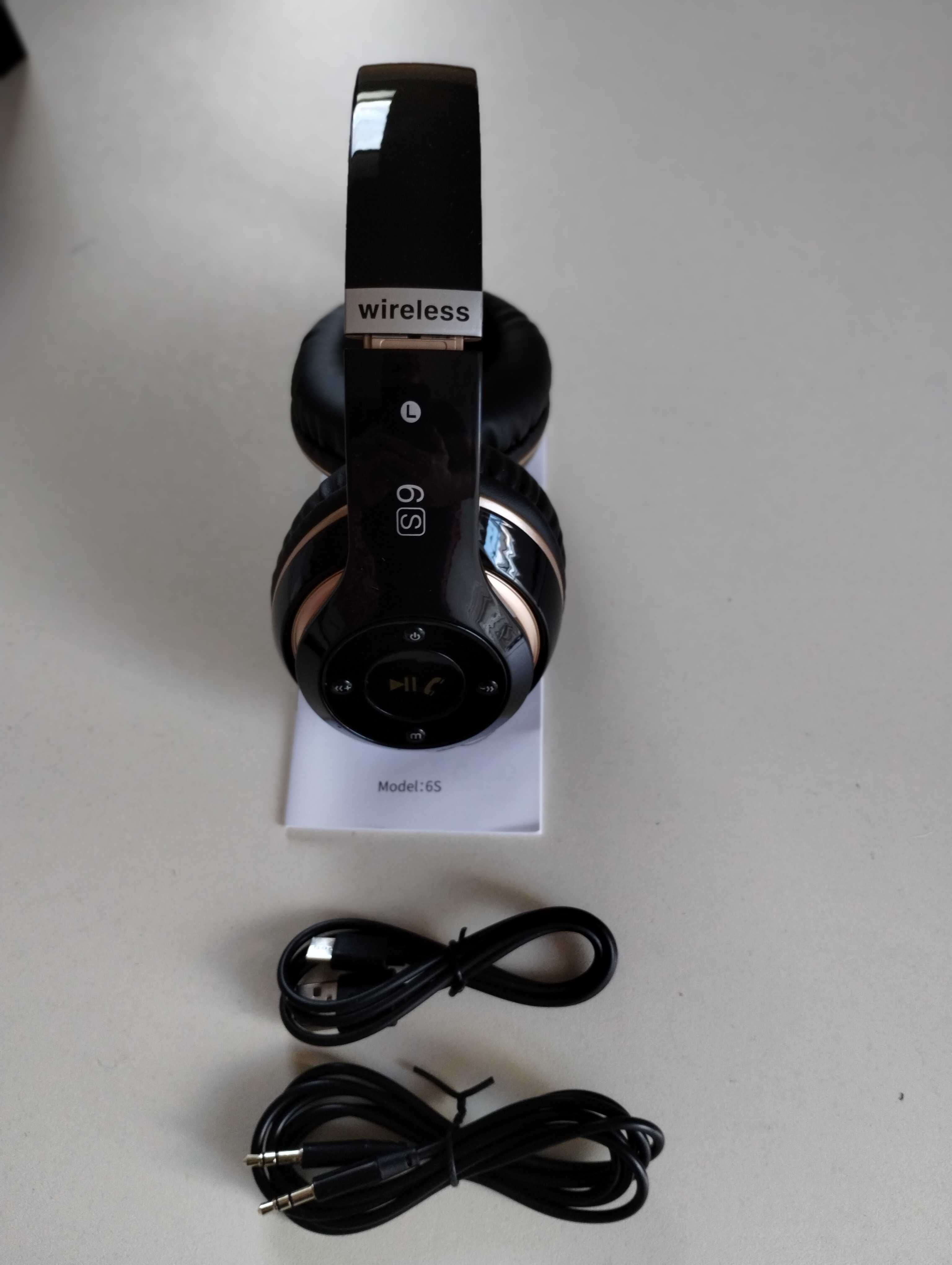 Słuchawki bezprzewodowe nauszne z mikrofonem Bluetooth 6S.
