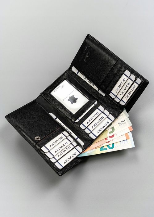 skórzany, średni portfel damski na zatrzask - 4u cavaldi