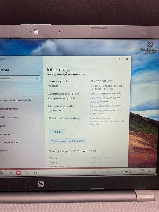 Laptop HP 3168 NGW 4/512 GB