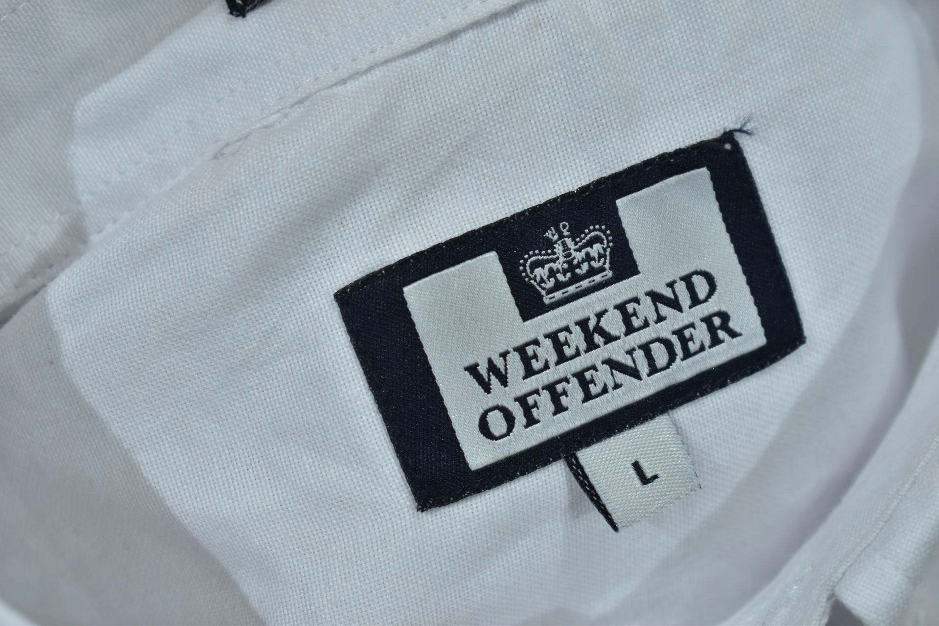 WEEKEND OFFENDER Biała Koszula Krótki Rękaw / L