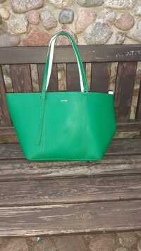 Calvin Klein zielona torba shopperka shopper bag a4