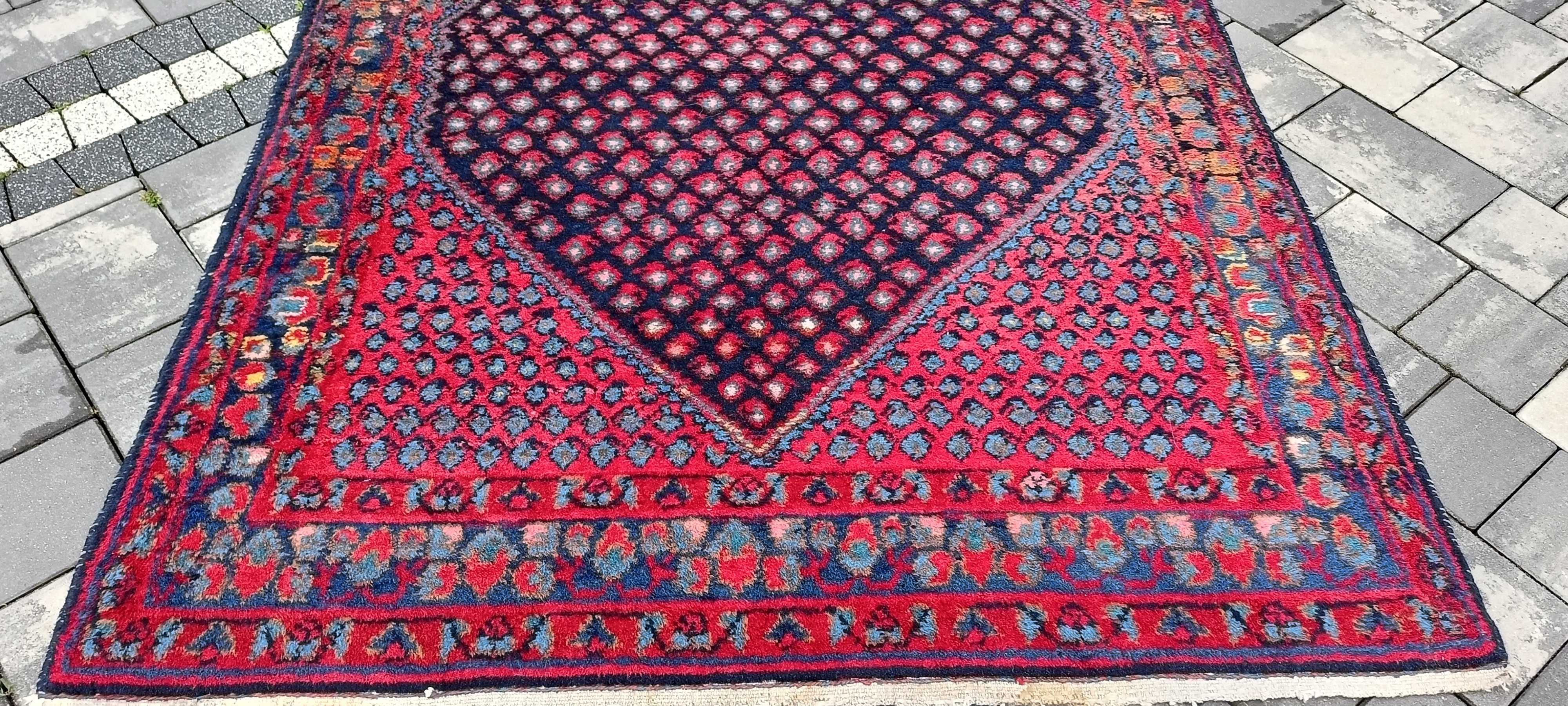 Hamadan dywan wełniany tkany ręcznie perski 199 x 141 cm wełna Iran