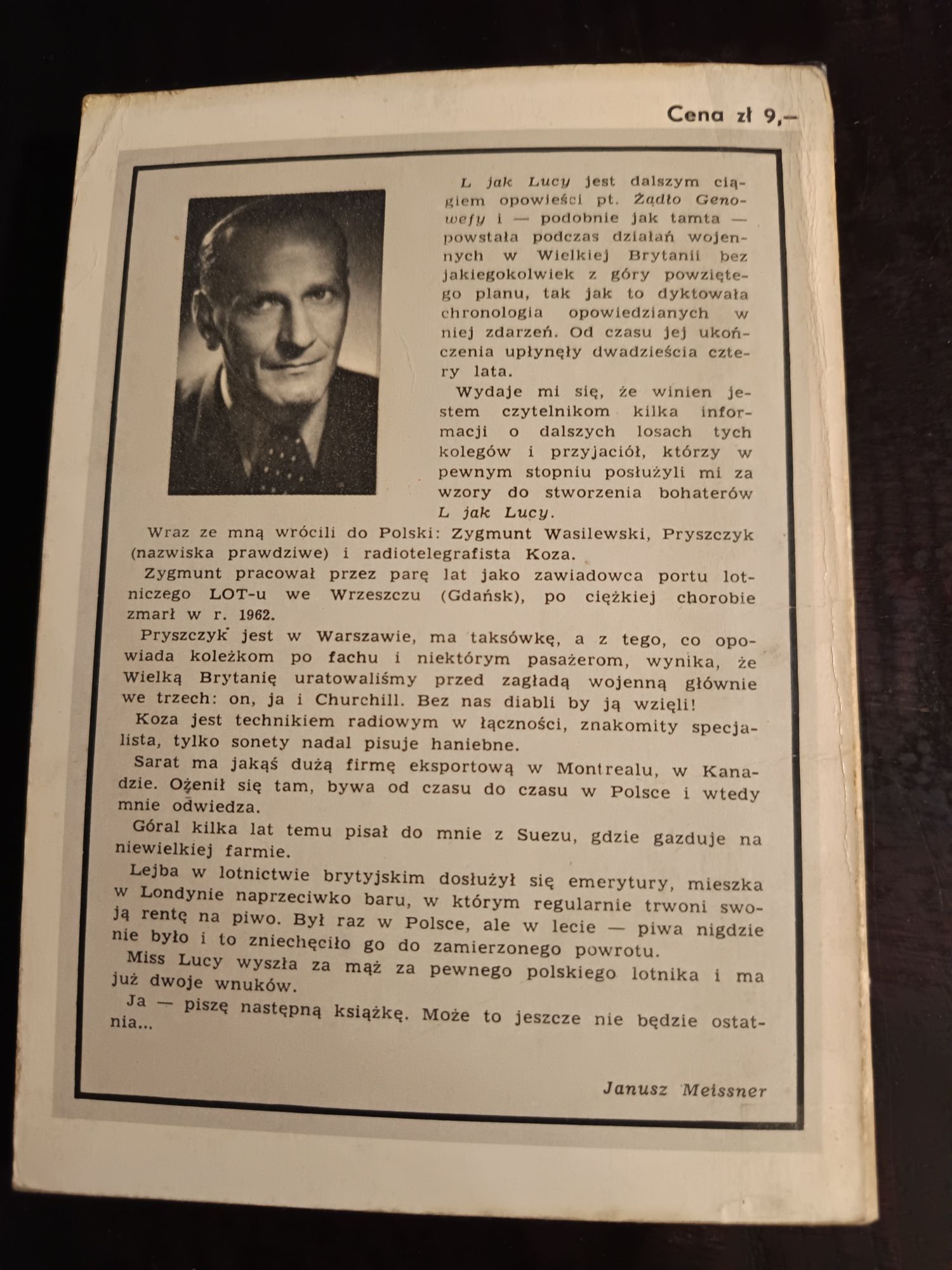 L jak Lucy - Janusz Meissner, Polscy lotnicy w bitwie o Anglię, 1968