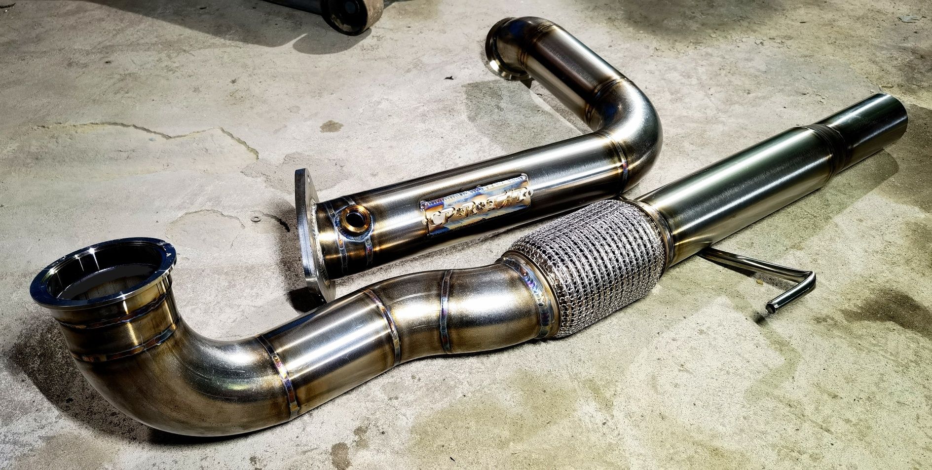 Długi dwuczęściowy Downpipe 3 cale Saab 9-3 2.8t V6 Opel Z28net