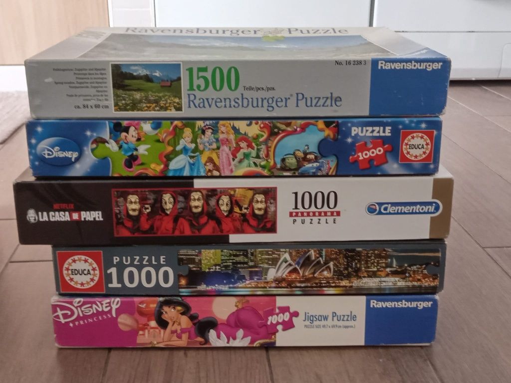 Puzzles vários 200, 500, 1000 e 1500 peças