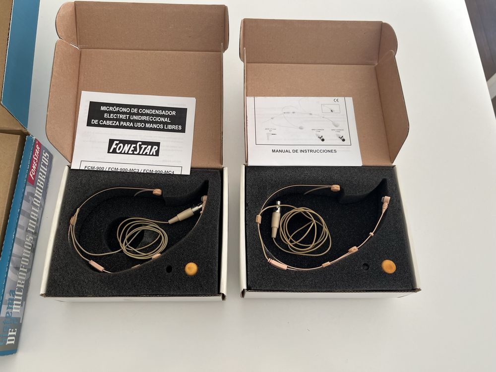 2 Microfones headset e lapela Fonestar com receptor