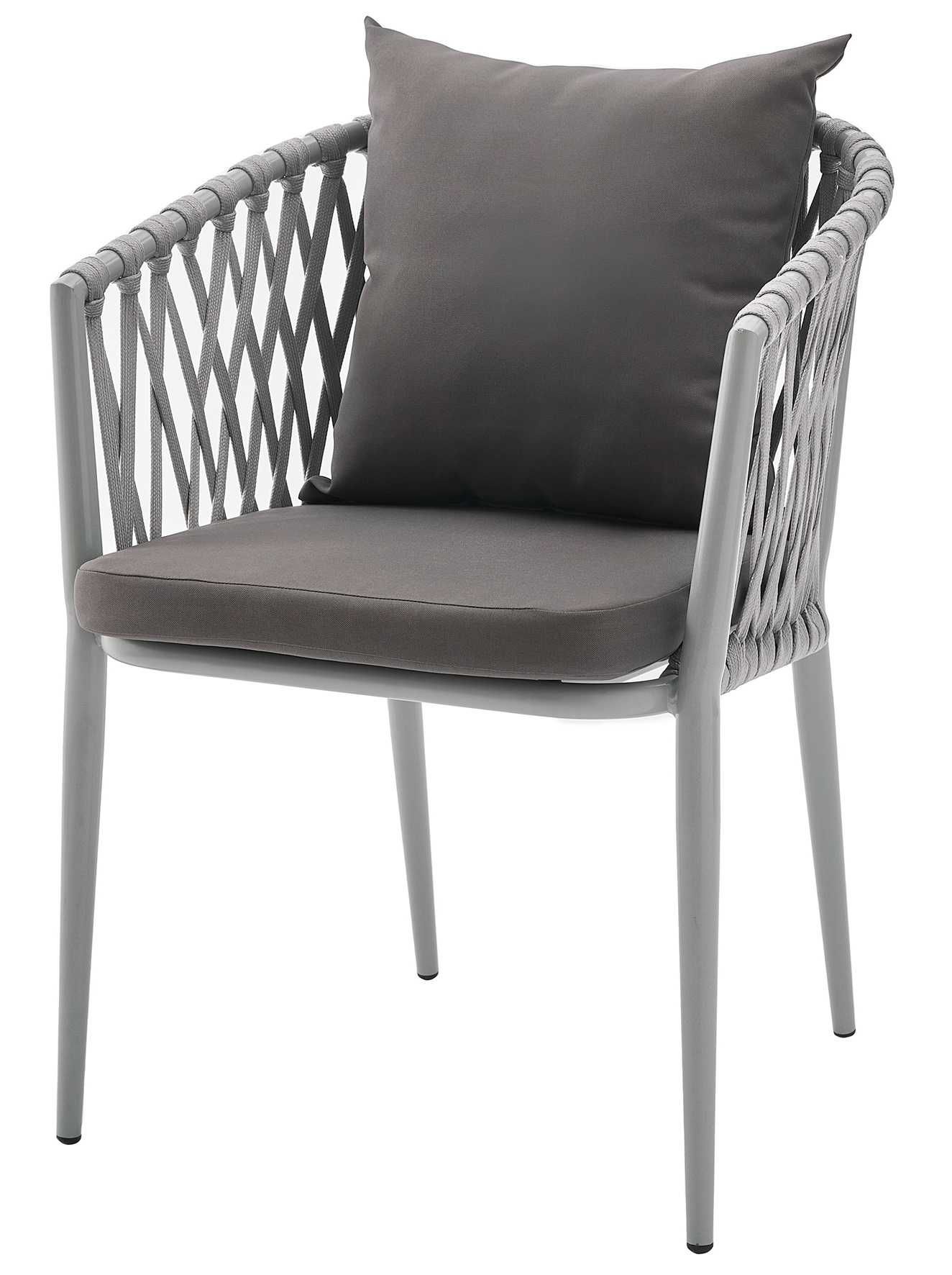 Meble Ogrodowe Zestaw Metalowy STÓŁ 85x150x73 KRZESŁA Plecione Nylon