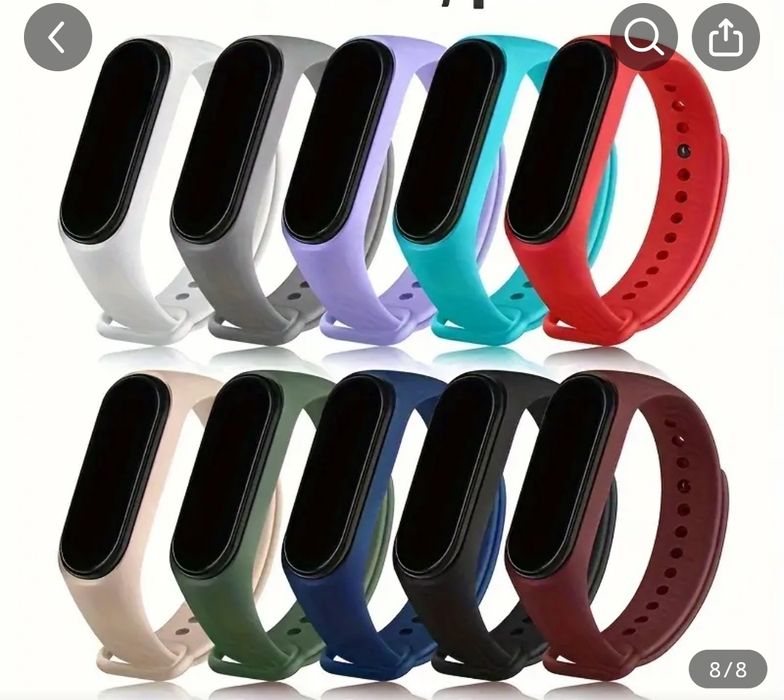 Силіконовий ремінець для Xiaomi Mi Band 5/6  Різні кольори | Новий