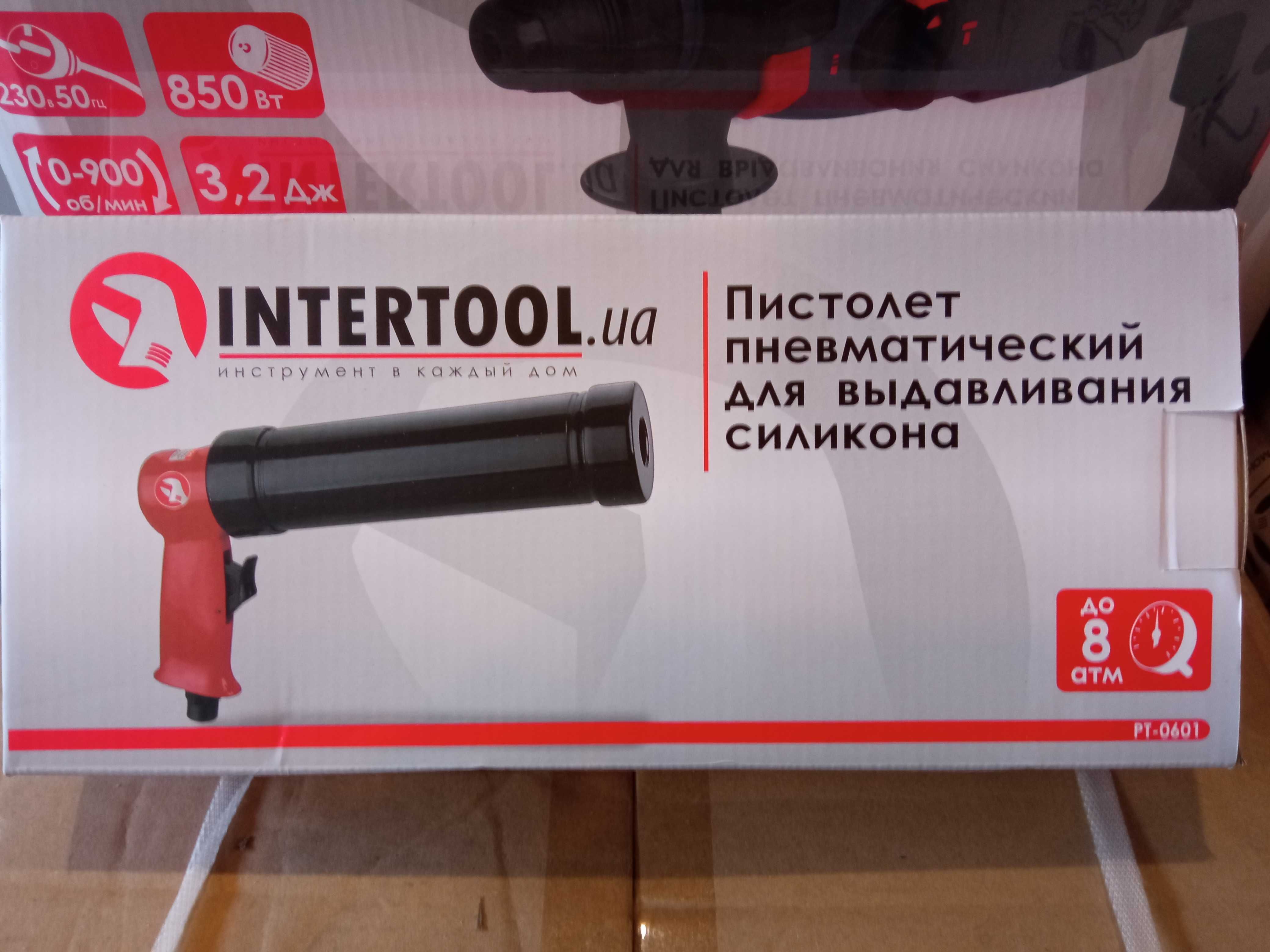 Пістолет для видавлювання силікону пневматичний INTERTOOL PT-0601