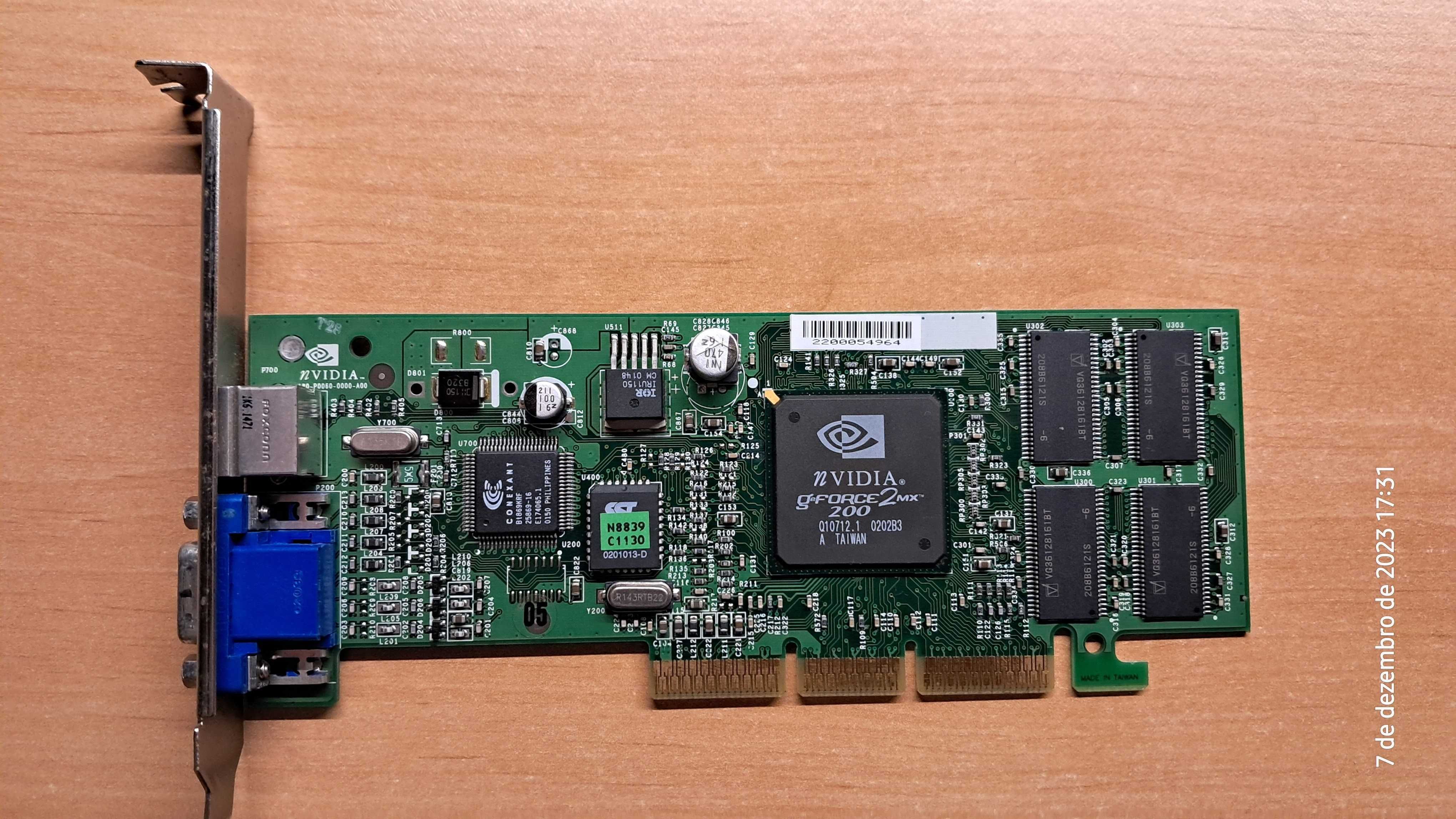 Placa Gráfica Nvidia GeForge Mx 100/200 AGP  64MB