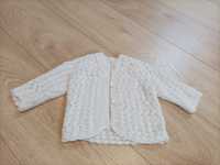 Ażurowy sweterek next niemowlęcy na chrzest rozm 3-6 mcy stan idealny