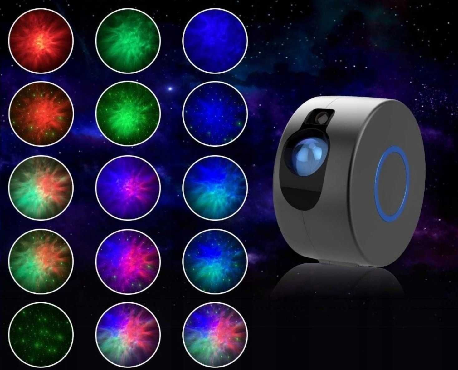 Projektor rzutnik gwiazd NEBULA LED lampka nocna bluetooth USB pilot