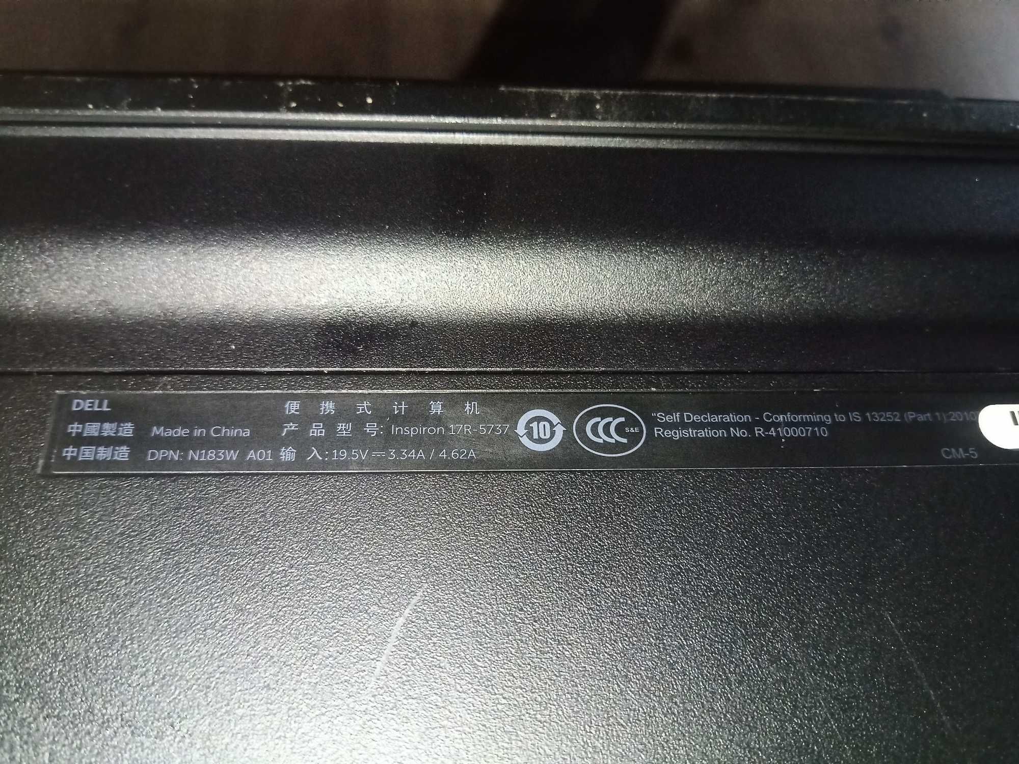 Laptop Dell model:Inspiron  17R-5737 proszę czytać dokładnie OPIS!