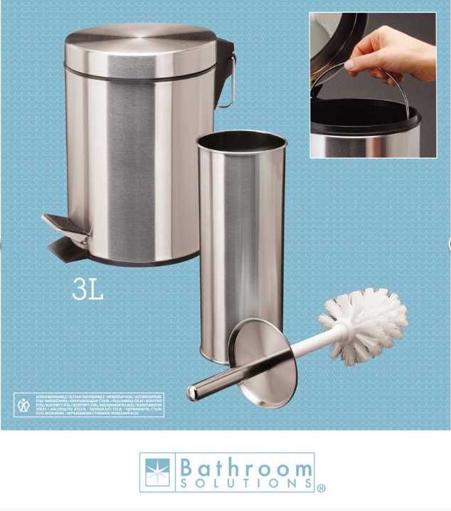 Bathroom Solutions Komplet łazienkowy kosz + szczotka