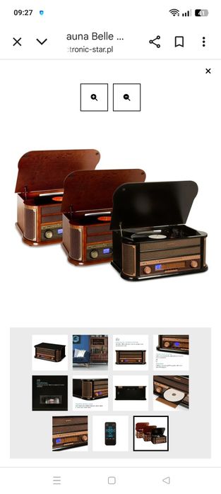 Mini wieża gramofon Auna Epoque 1908 Dab