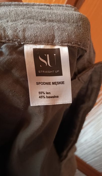 Linen Life  Niemieckie męskie spodnie lniano-bawełniane, 55% Len, M/L