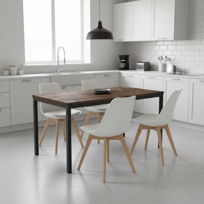 NOWY Stół z Krzesłami Drewniany do Kuchni Salonu Jadalni Stolik Loft