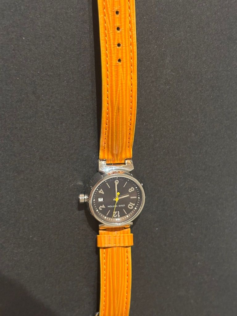 Louis Vuitton Tambour Q1211 Quartz Watch Brown Dial Ladies