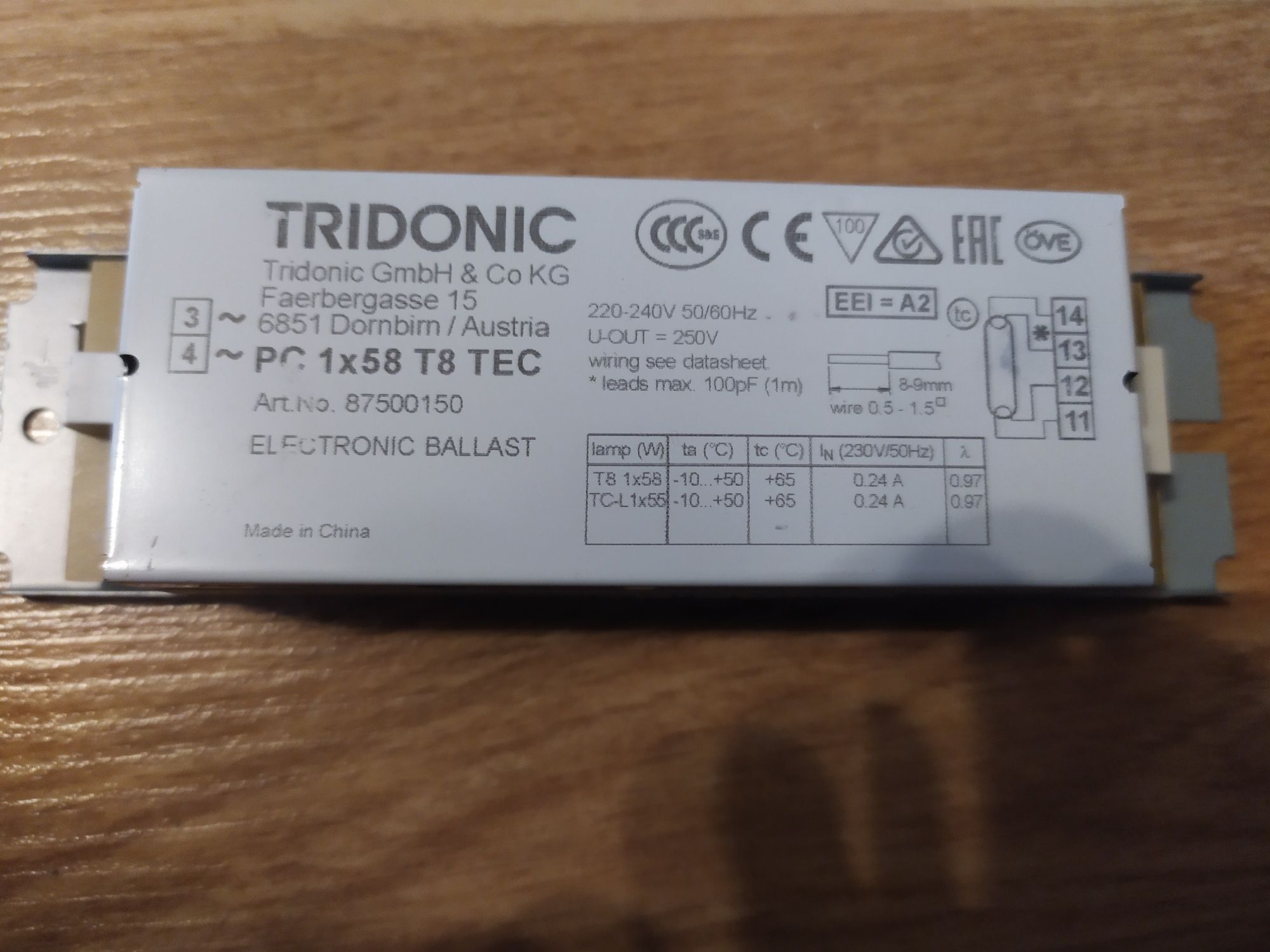 Tridonic Statecznik PC T8 TEC 1x58