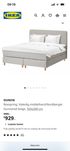 Łóżko Ikea Dunvik 160x200 drewniane nogi