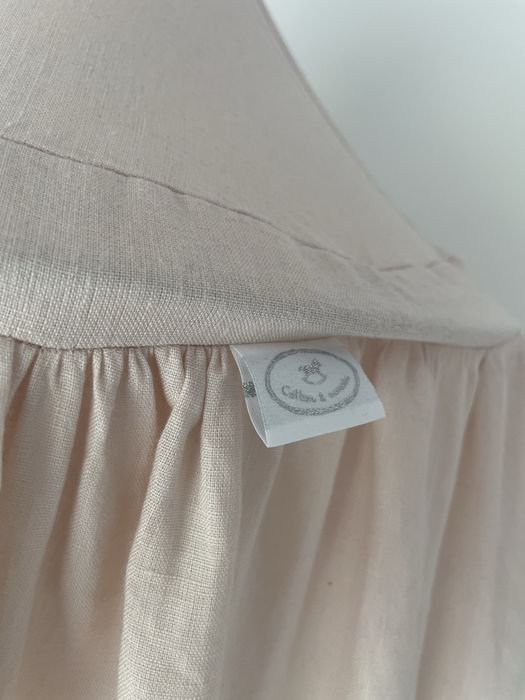 Baldachim Cotton Sweets pudrowy róż len