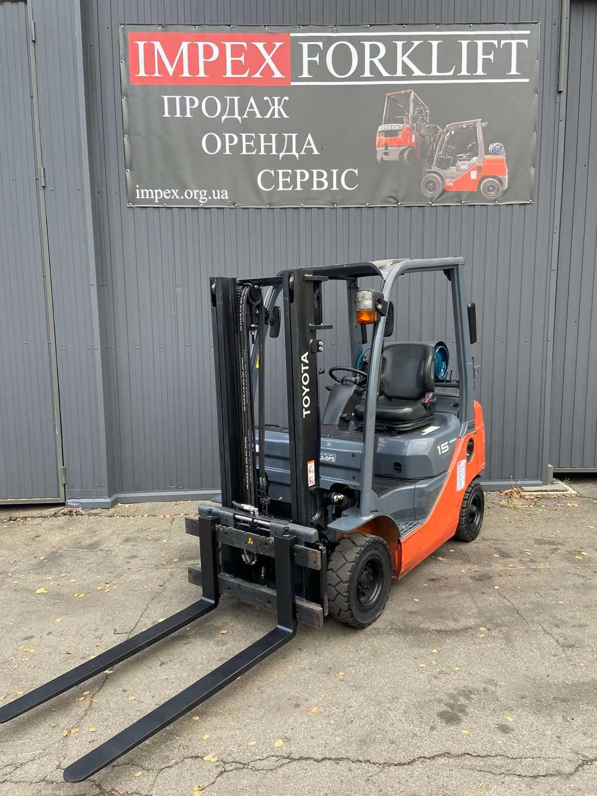 Навантажувач газ-бензин TOYOTA 02-8FGL15, 2019р, погрузчик в наявності