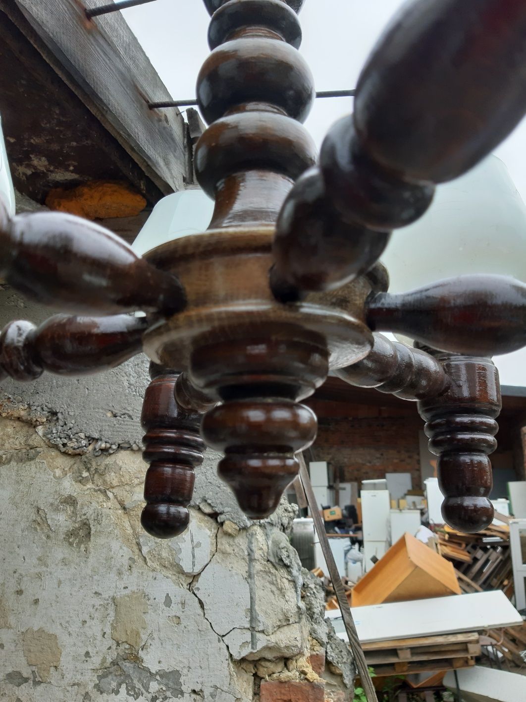 Drewniana lampa wisząca, żyrandol do kuchni, salonu, pokoju, garderoby