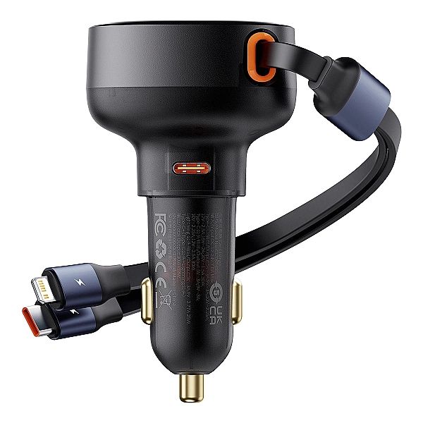 Ładowarka samochodowa Baseus Enjoyment USB-C z kablem USB-C / Lightnin
