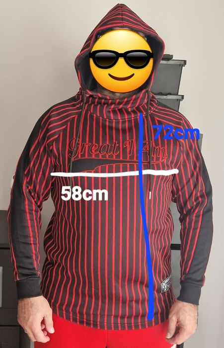 Vendo camisola vermelha e preta com capuz, S, Great I Am