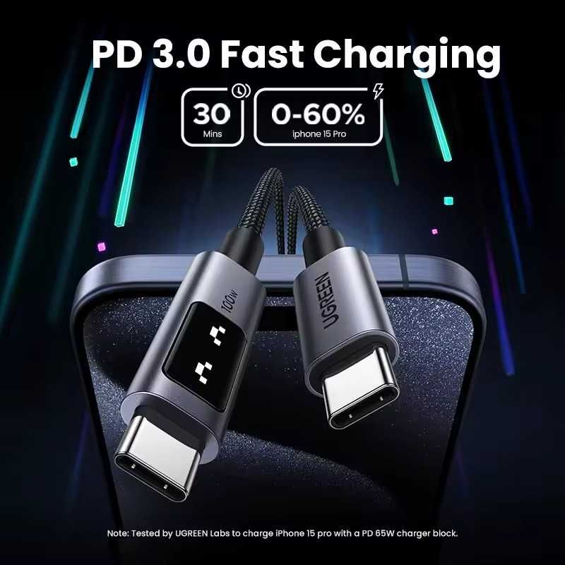 UGREEN UNO PD100W Fast Charge USB-C Cable (L509) 100 / 200см