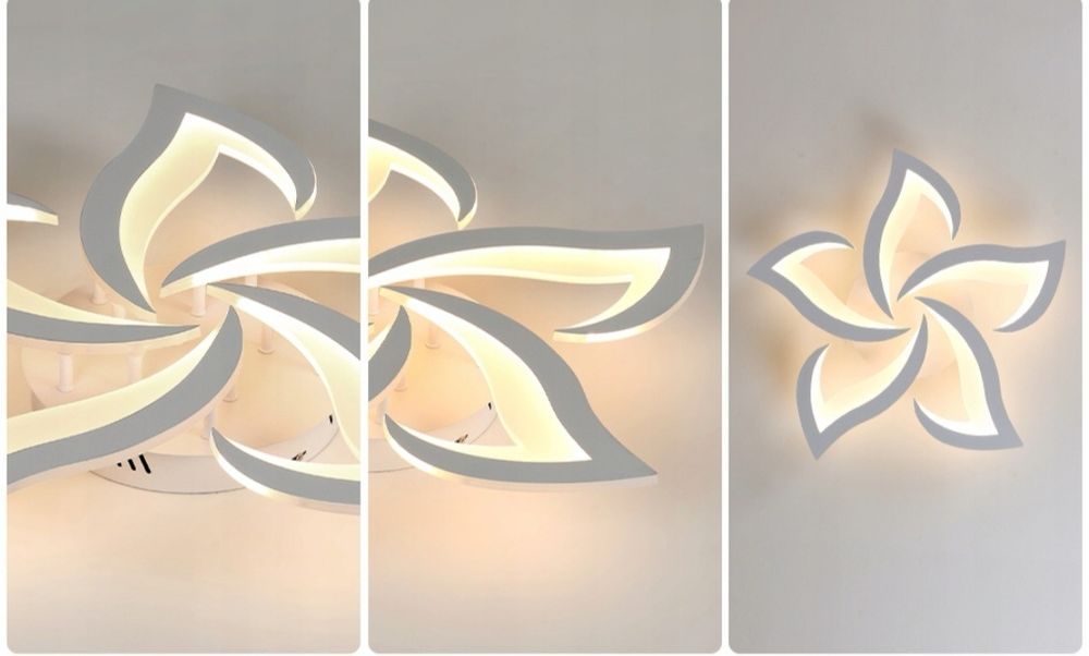 Lampa Led sufitowa Loti 5 Biała w kształcie Kwiatu Lotosu 3000k