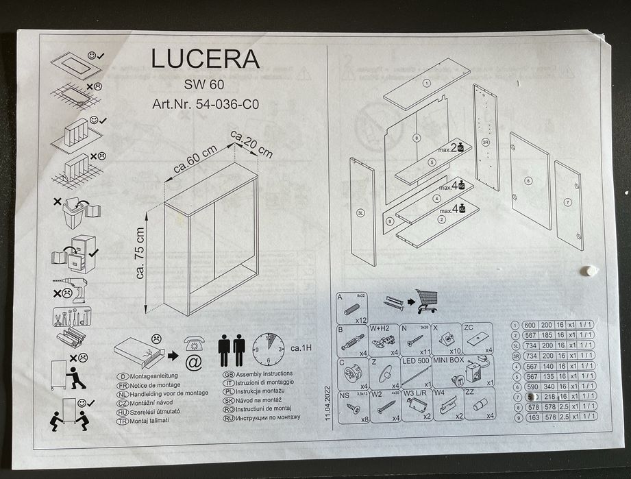 Szafka łazienkowa z lustrem