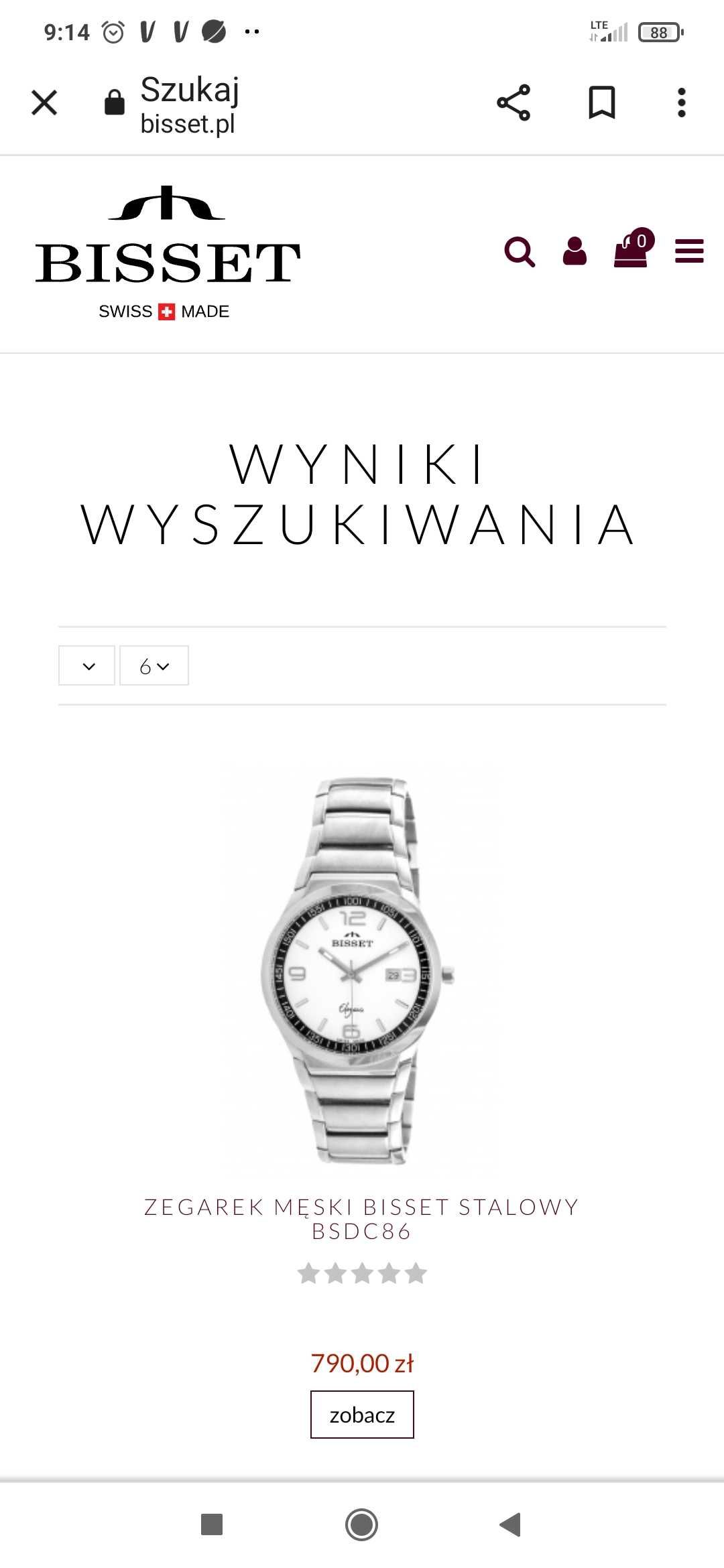 Zegarek męski Bisset BSDC86. Nowy