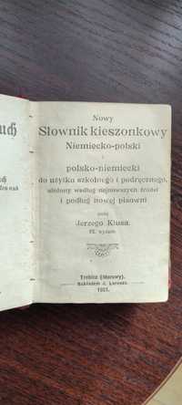 Słownik kieszonkowy 1921 niemiecko-polski