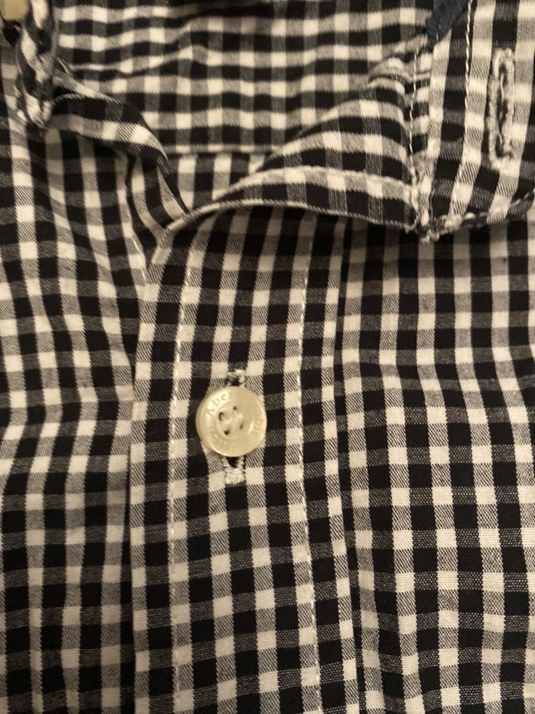 Abercrombie A&F męska koszula w kratkę S/M czarno - biała, ideał