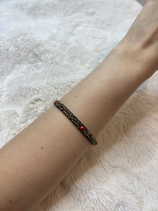 Bransoletka indie indyjska ręcznie robiona korale koraliki stara 14