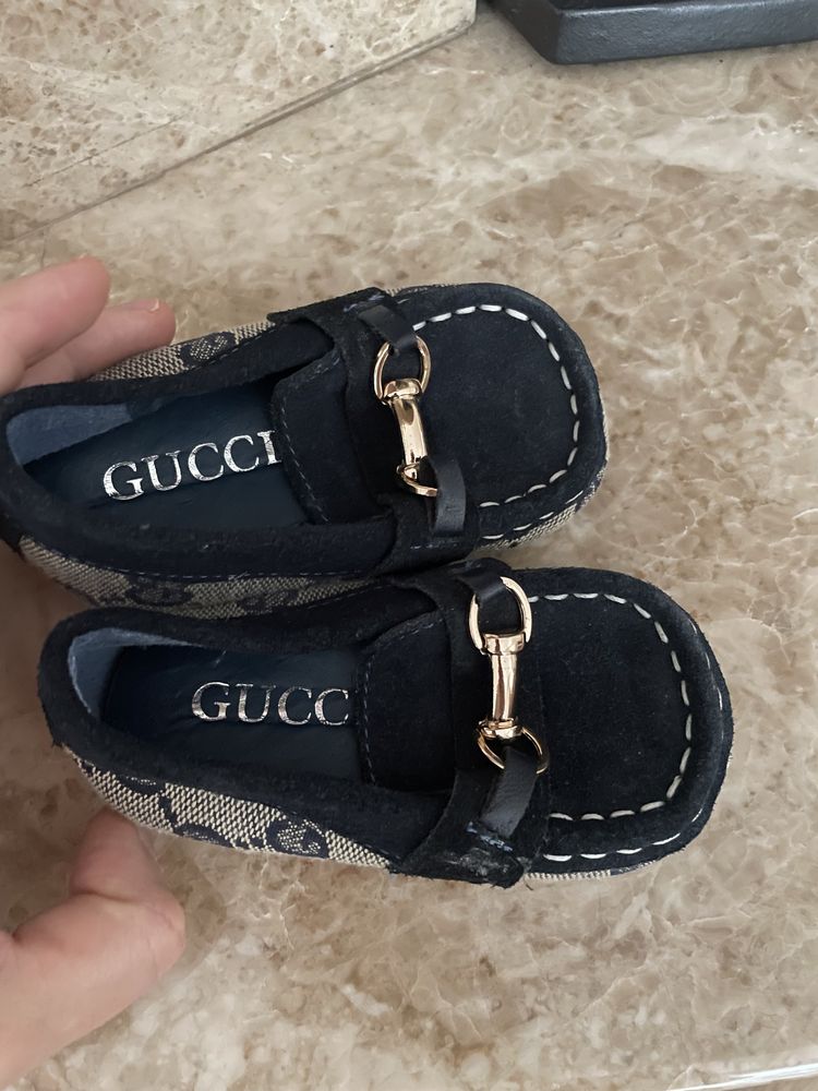 Niemowlęce Mokasyny Gucci 21 12 cm skora logowane